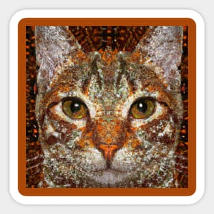 Portrait of a Tabby Cat Sticker